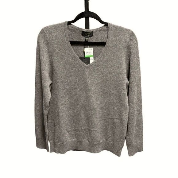 Charter Club Luxury Brown Cashmere V Neck Sweater Size Large NEW - Picture 1 of 5